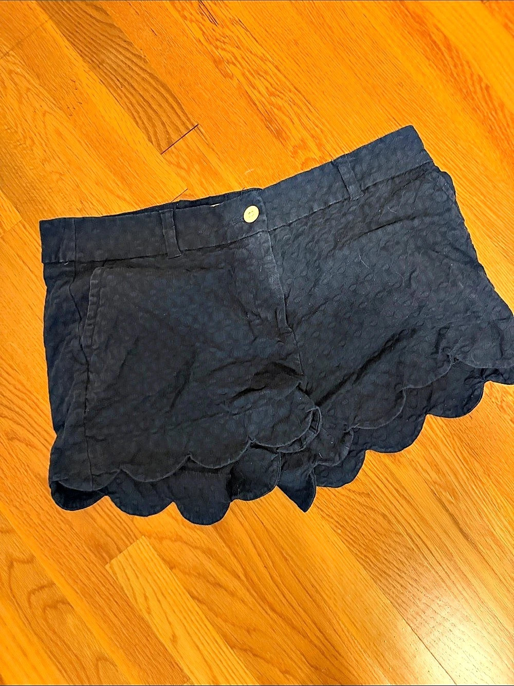 crown & ivy Shelby Scalloped Shorts Skort navySize 14
